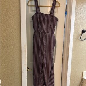 Xhilaration Striped Jumpsuit - Purple and Black